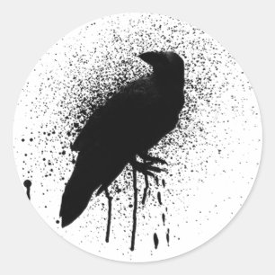 The black crow classic round sticker