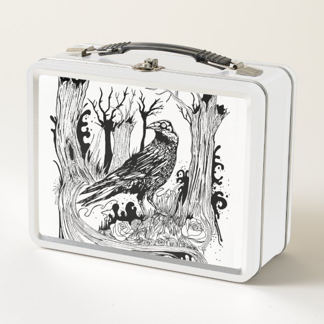 The Black Crow Metal Lunch Box (Front)