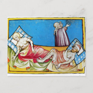 The Black Death from the Toggenburg Bible 1411 Postcard