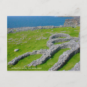 The Black Fort, Inis Mor, Aran Islands, Ireland Postcard