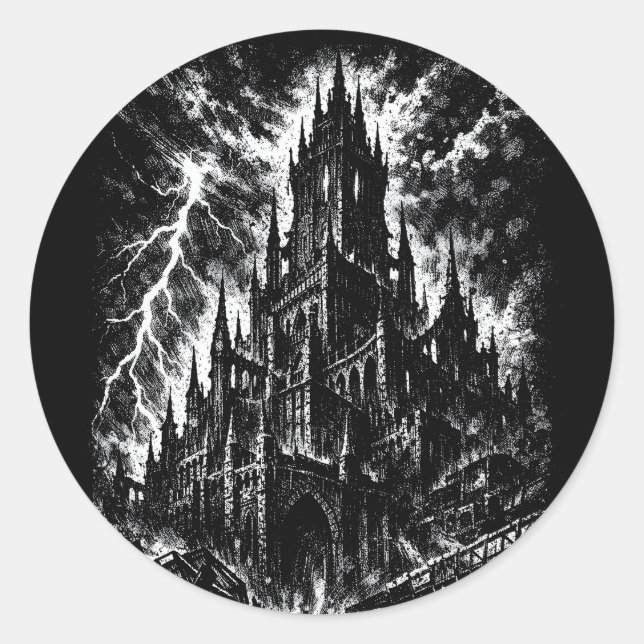 The Black Fortress by BurnsInHell Classic Round Sticker (Front)