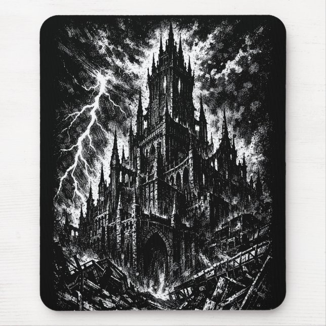 The Black Fortress by BurnsInHell Mouse Mat (Front)