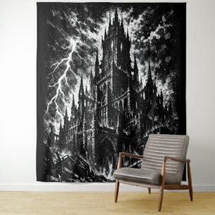 The Black Fortress by BurnsInHell Tapestry