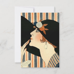 “The Black Hat” Art Deco by George Barbier Thank You Card