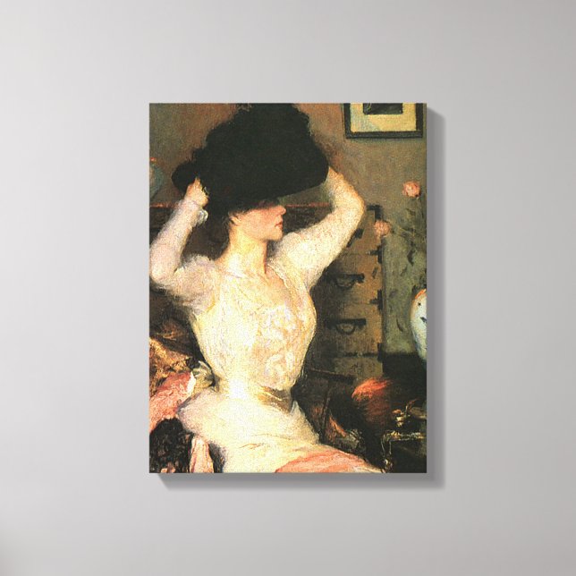 The Black Hat by Frank Weston Benson Fine Arts Canvas Print (Front)