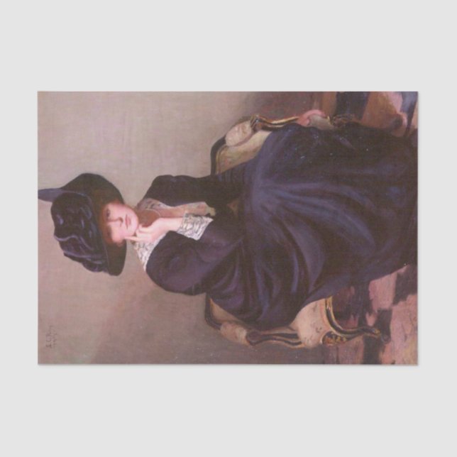 The Black Hat by Lilla Cabot Perry Tissue Paper (Front)