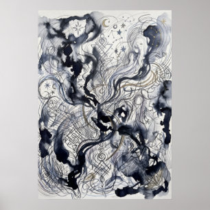 The Black Ink Spirit Dance Wall Art