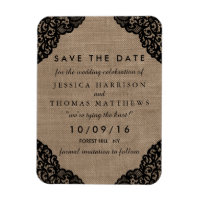 The Black Lace On Rustic Burlap Wedding Collection