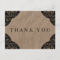 The Black Lace On Rustic Burlap Wedding Collection