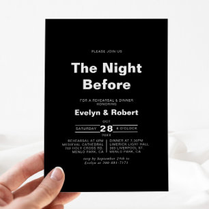 The Black Night Before Rehearsal Dinner  Invitation