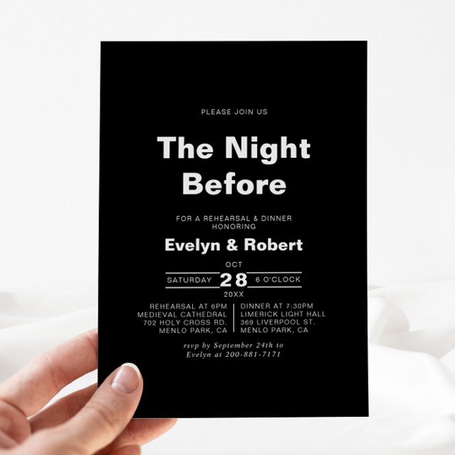 The Black Night Before Rehearsal Dinner  Invitation (Creator Uploaded)
