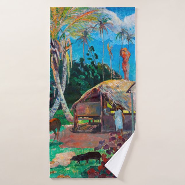 The Black Pigs, Gauguin Bath Towel (Bath Towel)