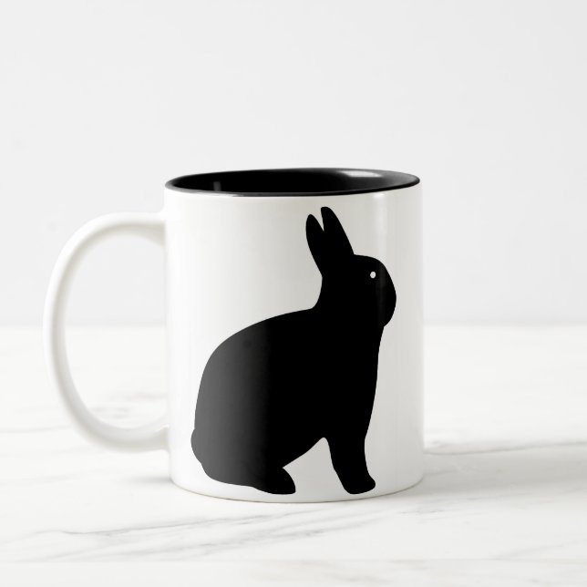 THE BLACK RABBIT Two-Tone COFFEE MUG (Left)