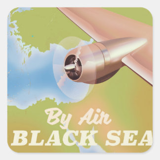 The black sea travel poster square sticker