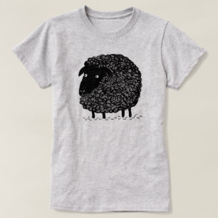The Black Sheep Cool Wooly Sheep Cartoon T-Shirt