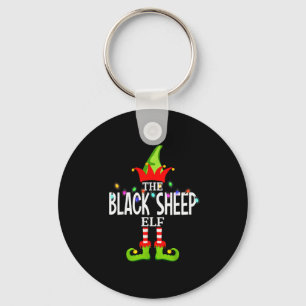 The Black Sheep Elf Christmas Matching Pajamas Key Ring
