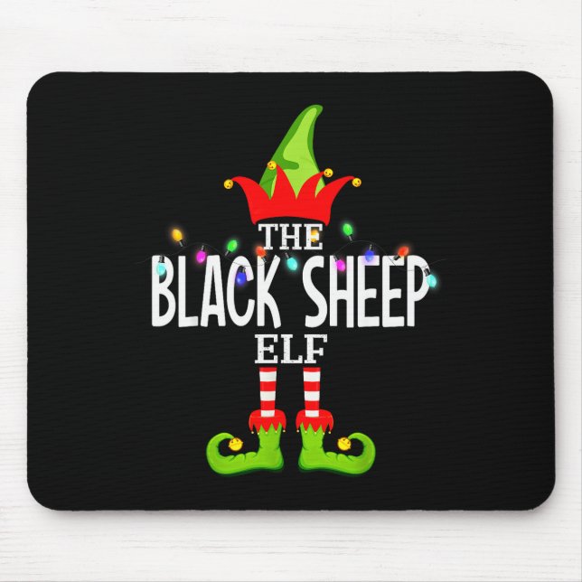 The Black Sheep Elf Christmas Matching Pajamas  Mouse Mat (Front)