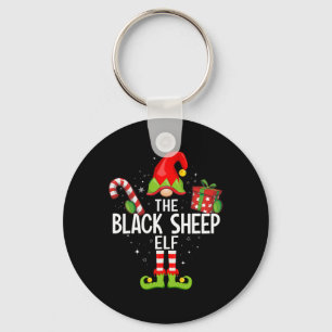 The Black Sheep Elf Family Christmas Pajama Xmas Key Ring