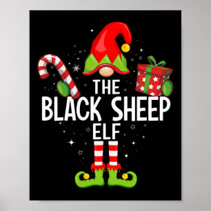 The Black Sheep Elf Family Christmas Pajama Xmas Poster