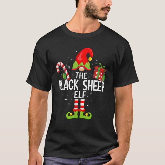 The Black Sheep Elf Family Christmas Pajama Xmas  T-Shirt (Front)