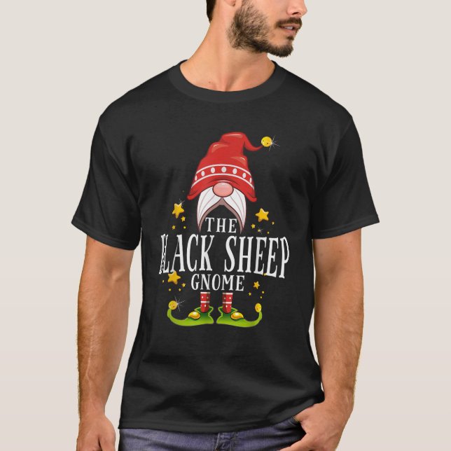 The Black Sheep Gnome Christmas Matching  T-Shirt (Front)