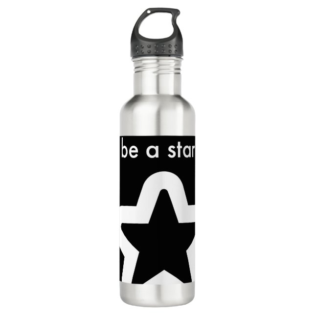 The black starr 710 ml water bottle (Front)