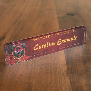 The Black Swan  a symbol of elegance and power.  Nameplate