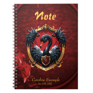 The Black Swan a symbol of elegance and power. Notebook