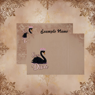 The black swan, queen of the water. envelope