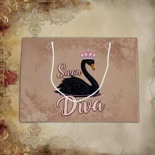 The black swan, queen of the water. large gift bag