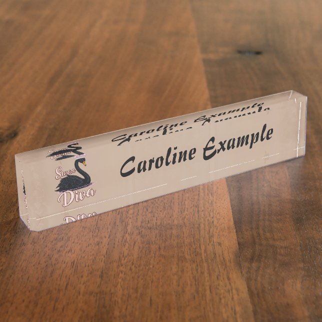 The black swan, queen of the water. nameplate (Side)