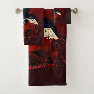 The black swan, symbolising creativity bath towel set