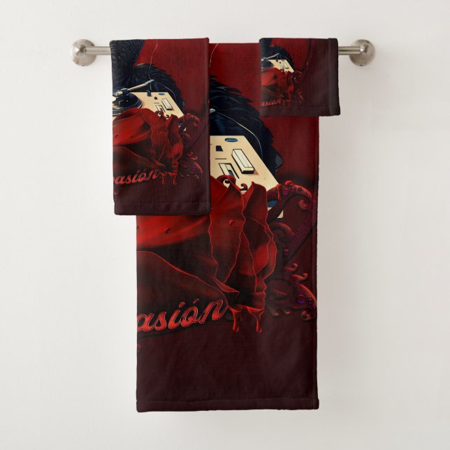 The black swan, symbolising creativity  bath towel set (Insitu)