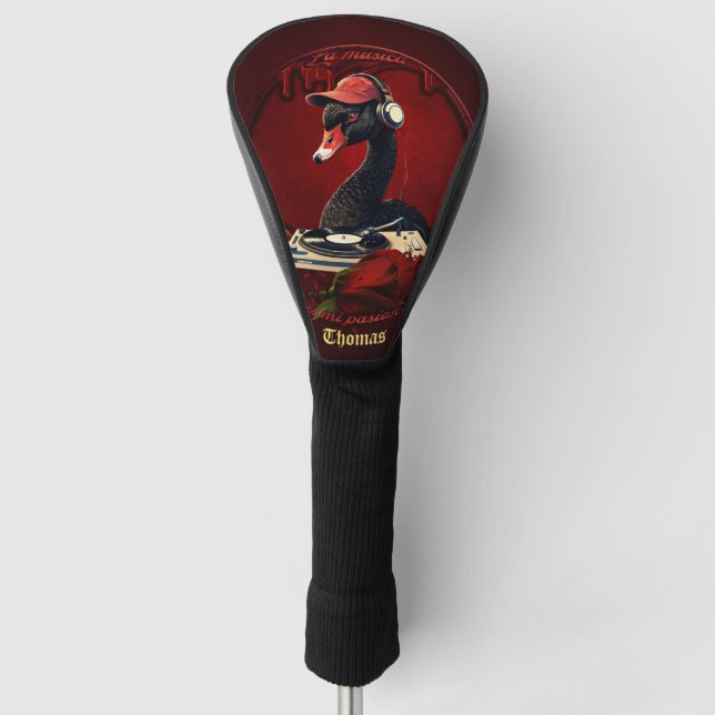 The black swan, symbolising creativity  golf head cover (Front)
