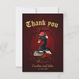 The black swan, symbolising creativity  thank you card