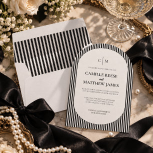 The Black Tie: Black Wedding Invitation