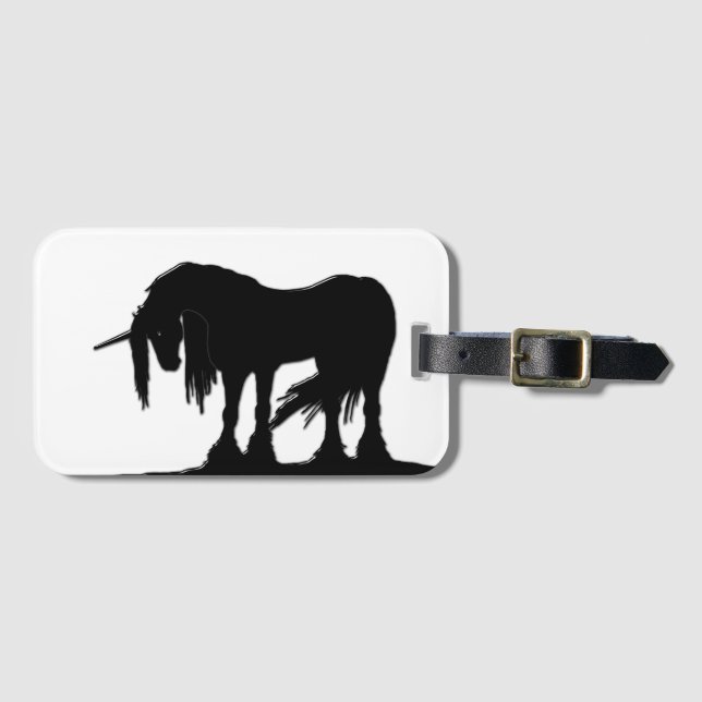The Black Unicorn Luggage Tag (Front Horizontal)