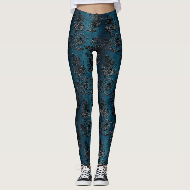 The Black Velvet  Series Design 7  Leggings (Front)