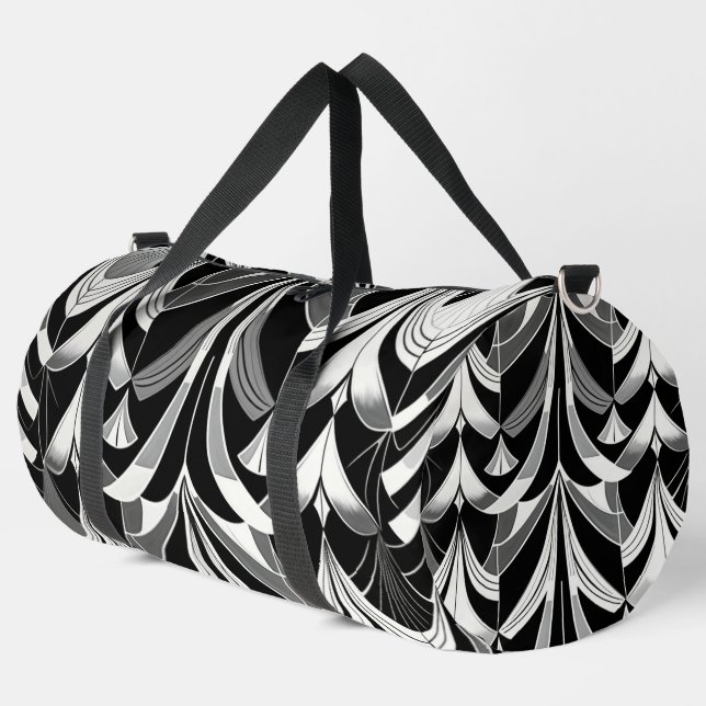 The Black & White Finery Duffle Bag (Left Corner)