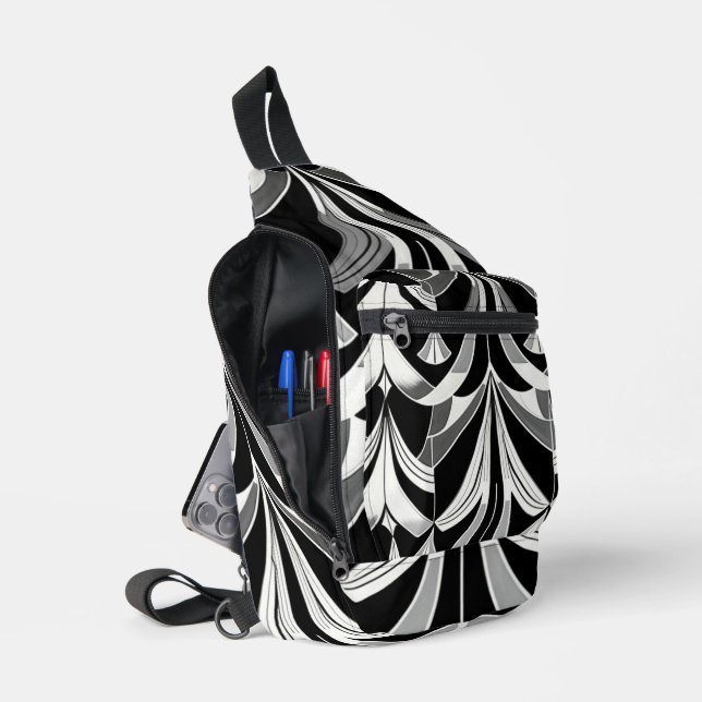 The Black & White Finery Sling Bag (Open)