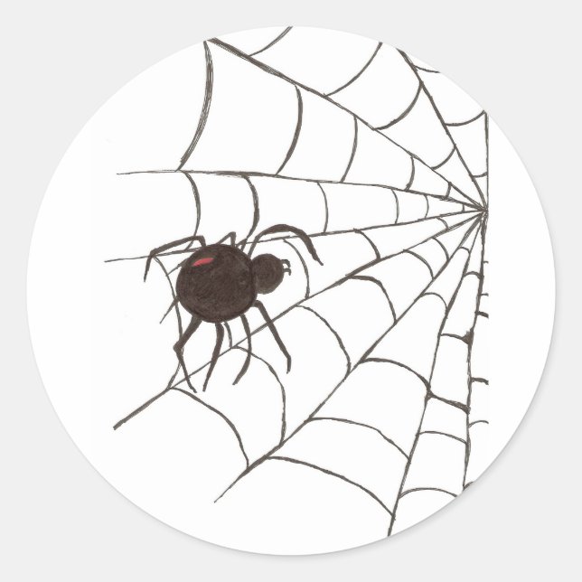 The Black Widow Classic Round Sticker (Front)