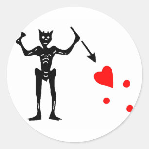 The Blackbeard Authentic Flag Classic Round Sticker