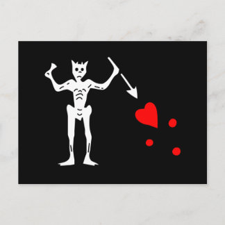 The Blackbeard Authentic Flag Postcard