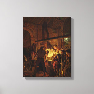 The Blacksmith's Shop (oil on canvas) Canvas Print