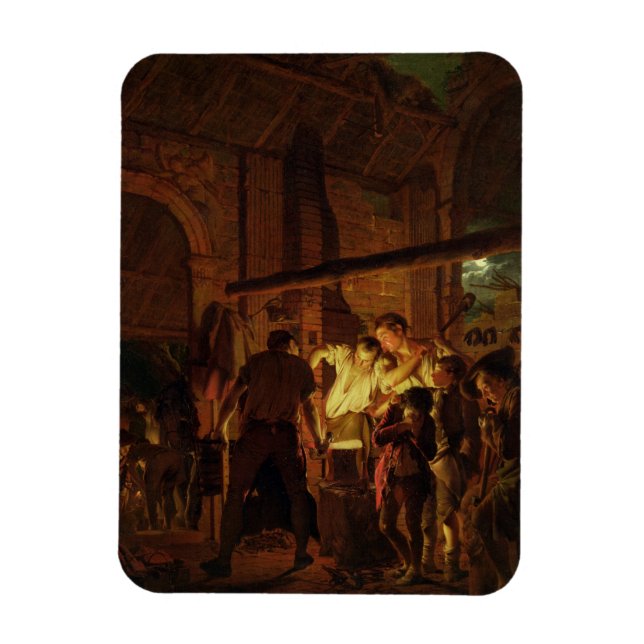 The Blacksmith's Shop (oil on canvas) Magnet (Vertical)