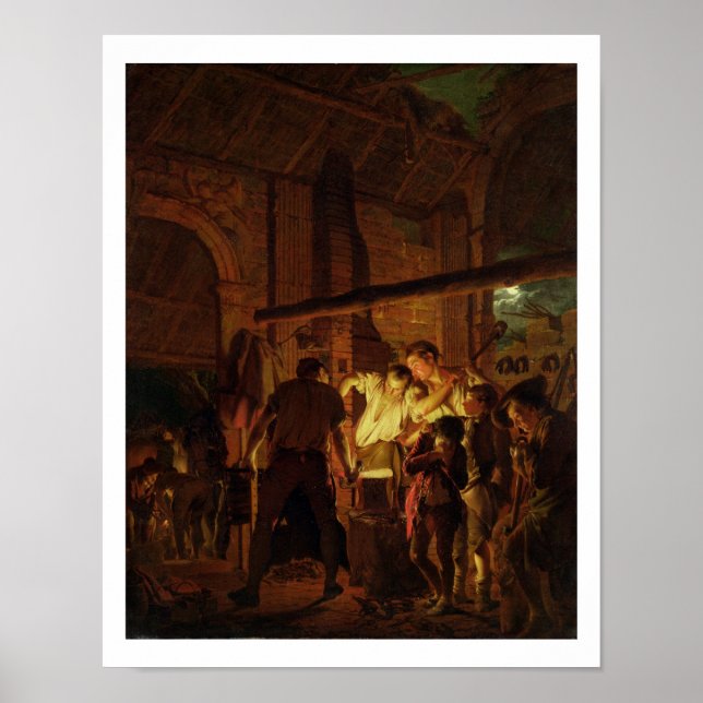 The Blacksmith's Shop (oil on canvas) Poster (Front)