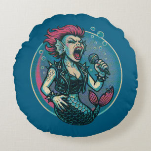 the Blaring Siren Round Cushion