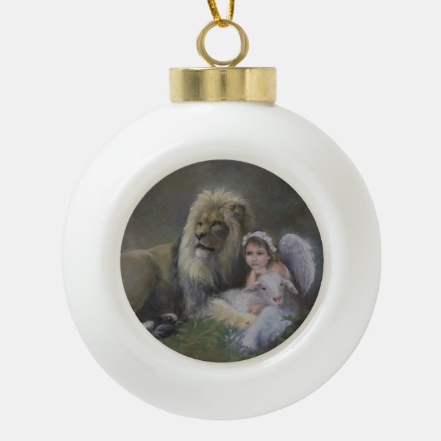 The Blessed Three Ceramic Ball Christmas Ornament (Front)