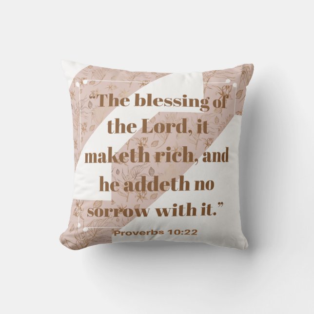 The blessing of the Lord Bible Verse Pillow (Front)