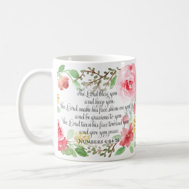 The blessing | Scripture Art | Numbers 6:24-26 Coffee Mug (Left)